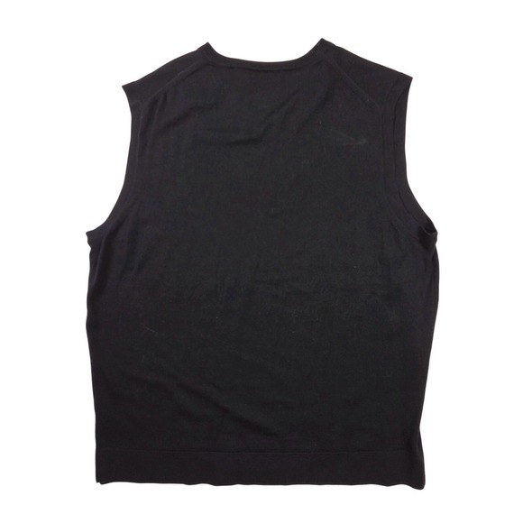 Murano 100% Merino Black Wool Pullover Sweater Vest Vintage Men's Size XL - Picture 2 of 5